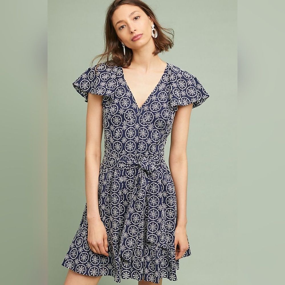 Shoshanna Anthropologie Danica Floral Lace Dress